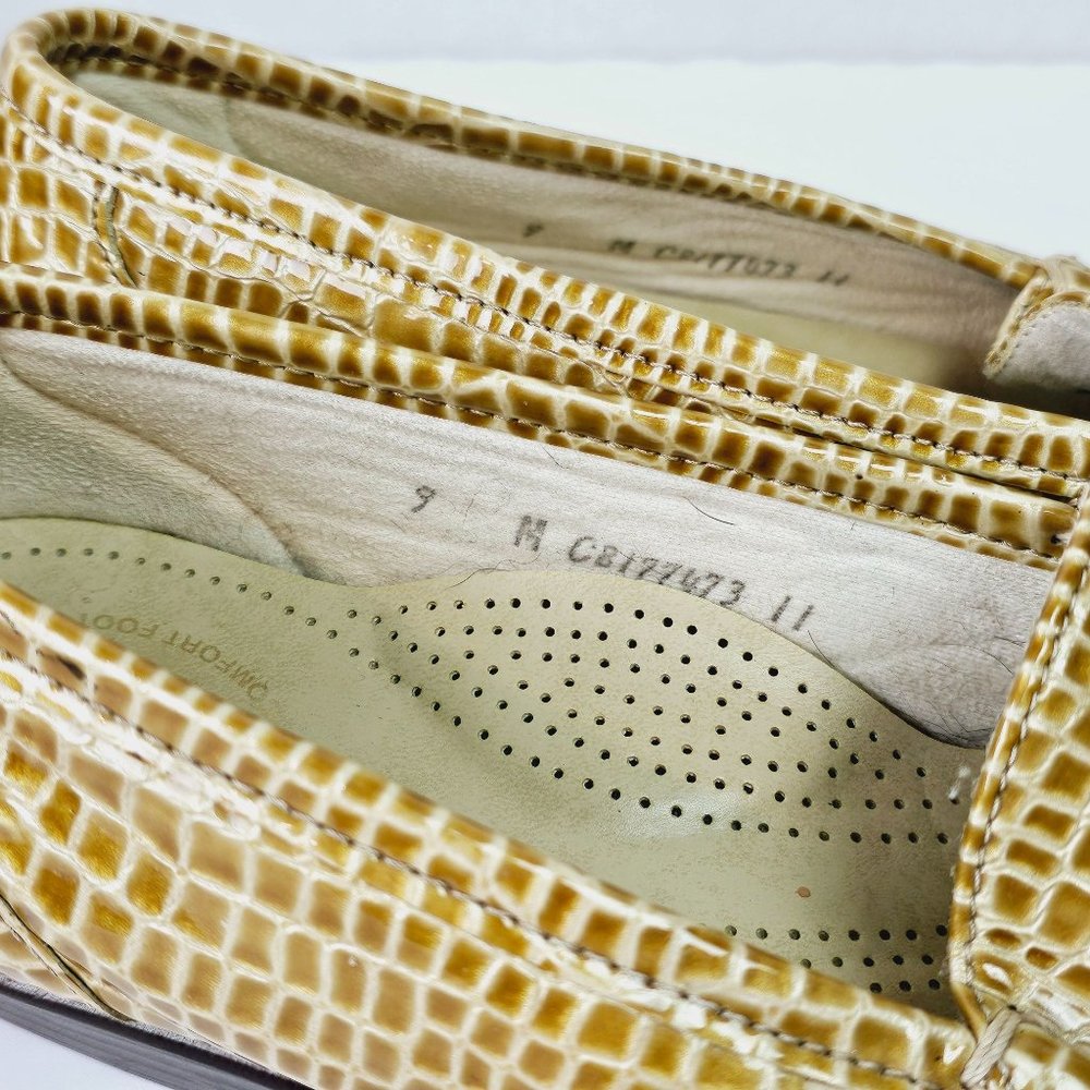 SAS Tripad Comfort Shoes Gold Leather Snakeskin Slip On Loafers Sz 9M - Picture 8 of 9
